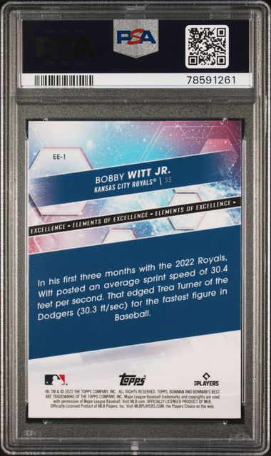 2022 Bowman's Best Elements of Excellence EE1 Bobby Witt Jr. PSA 10