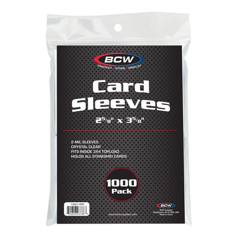 BCW Standard Card Sleeves - 1000 Penny Sleeves - 2-5/8" x 3-5/8"