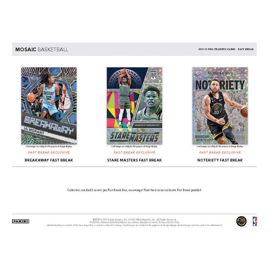 22-23 Panini Mosaic Fast Break Basketball Hobby Box – Blogs Hobby Shop