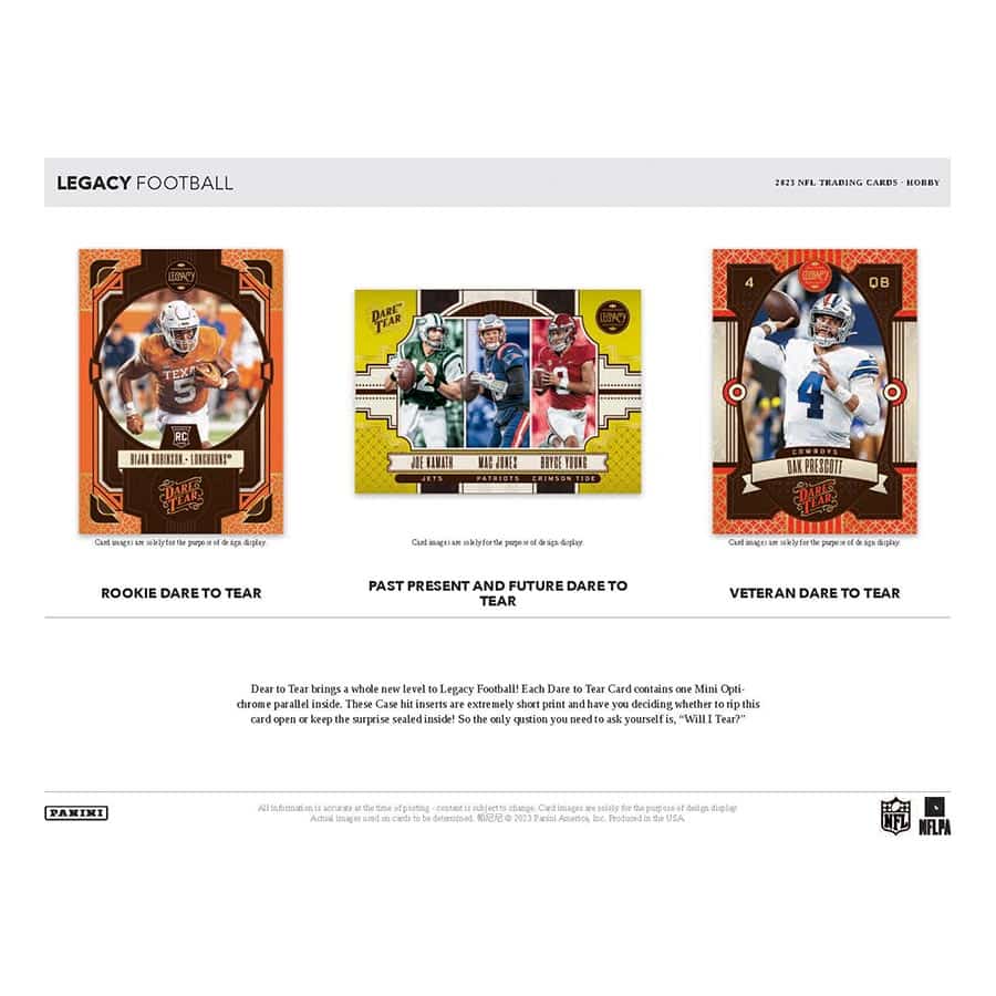 2023 Panini Legacy Football Hobby Box – Blogs Hobby Shop