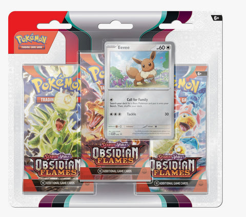 Pokemon Trading Card Game: Scarlet and Violet - Obsidian Flames Three Booster Blister (Styles May Vary)