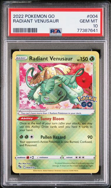 2022 Pokemon Go 004 Radiant Venusaur - PSA GEM MINT 10