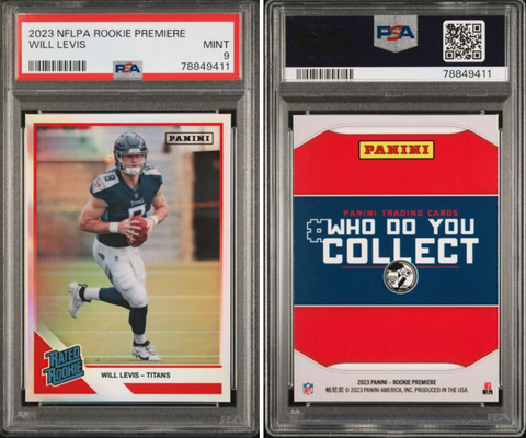 2023 Panini NFLPA Rookie Premiere Rated Rookies Will Levis PSA 9