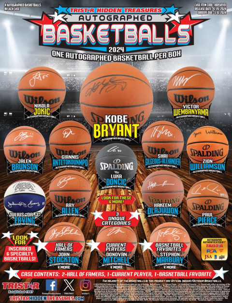 2024 Tristar Hidden Treasures Autographed Basketballs - Auction