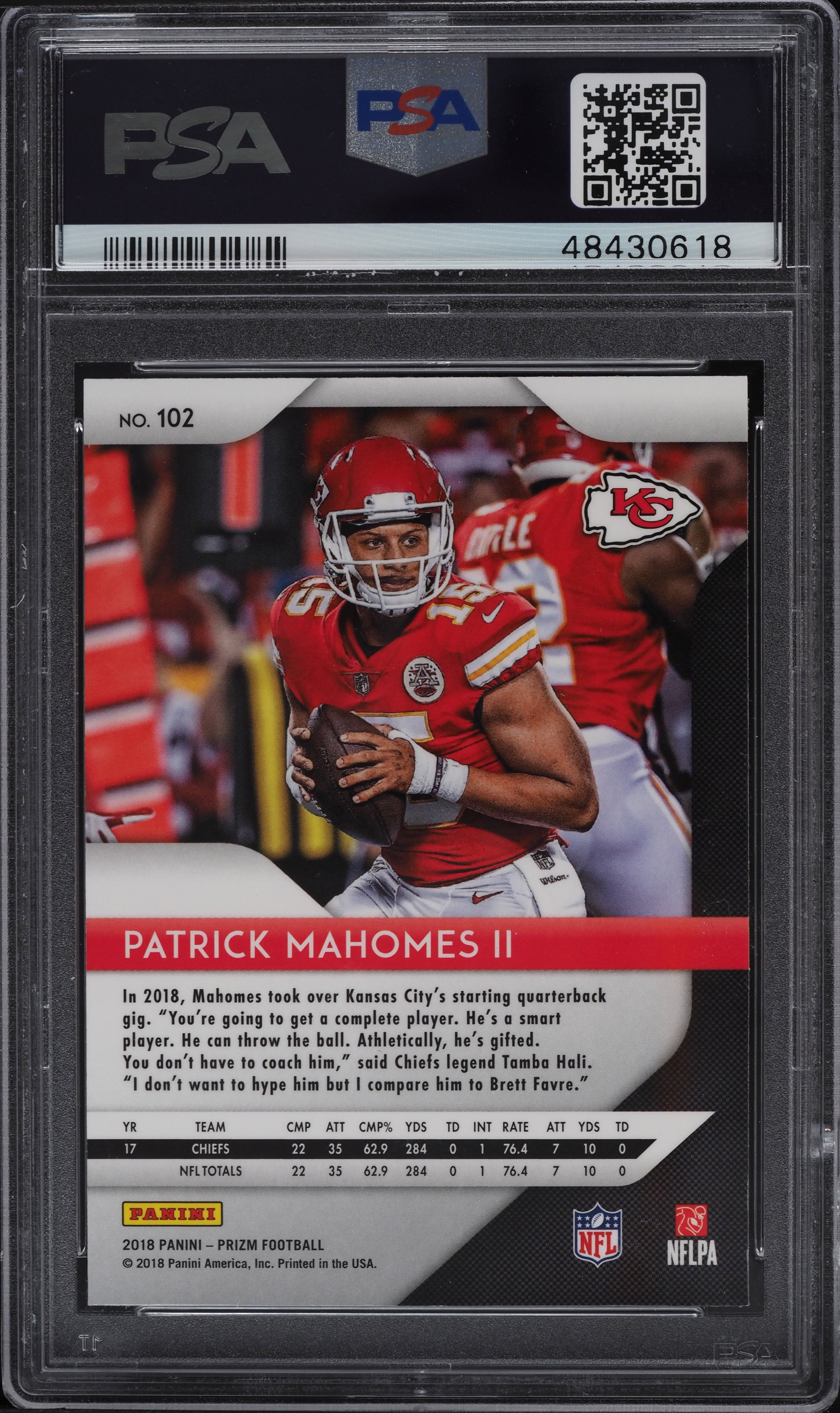 2018 buy Panini PRIZM #102 PATRICK MAHOMES II PSA 9 MINT