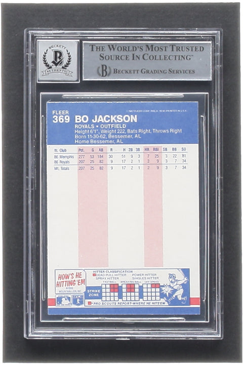 Bo Jackson Signed 1987 Fleer #369 RC (BGS | Auto 10)