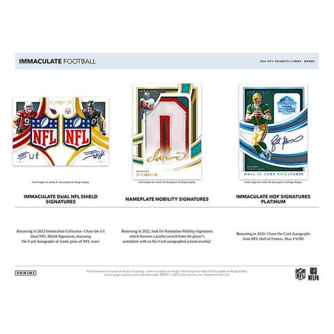 2022 Panini Immaculate Collection Football Hobby Box - Blogs Hobby Shop