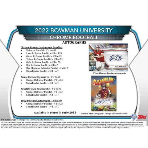 2022 Bowman Chrome University Football Value Box
