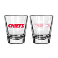 Kansas City Chiefs Shot Glass - 2 Pack Satin Etch - Blogs Hobby Shop