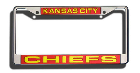 Kansas City Chiefs License Plate Frame Laser Cut Chrome - Blogs Hobby Shop