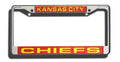 Kansas City Chiefs License Plate Frame Laser Cut Chrome - Blogs Hobby Shop