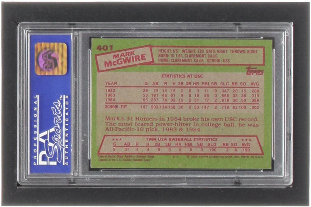 1985 Topps Usa Baseball Mark Mcgwire Rc #401 & 1987 Topps Mark